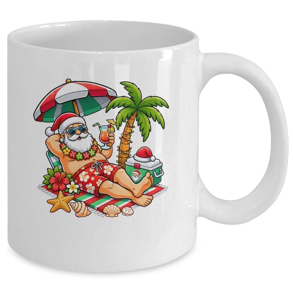 Santa Claus In Swim Christmas In July Beach Trip Men Women Mug | teecentury