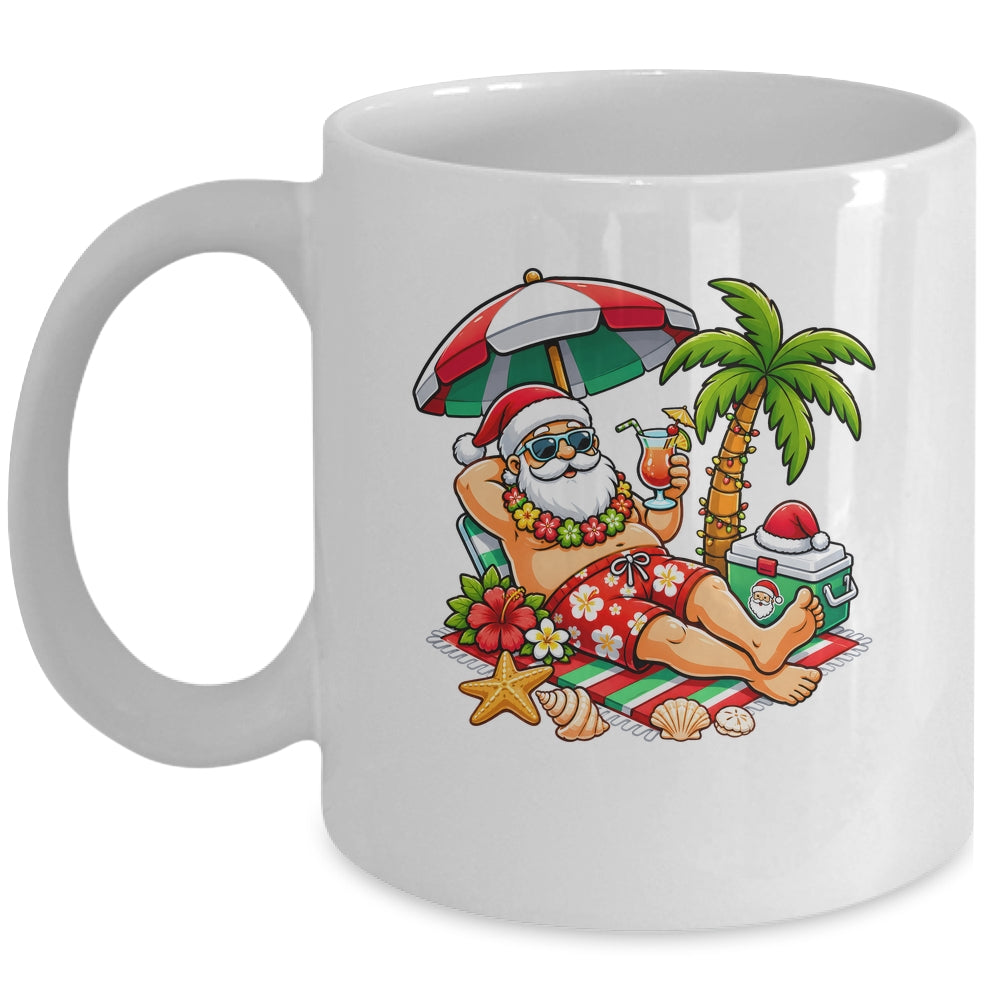 Santa Claus In Swim Christmas In July Beach Trip Men Women Mug | teecentury