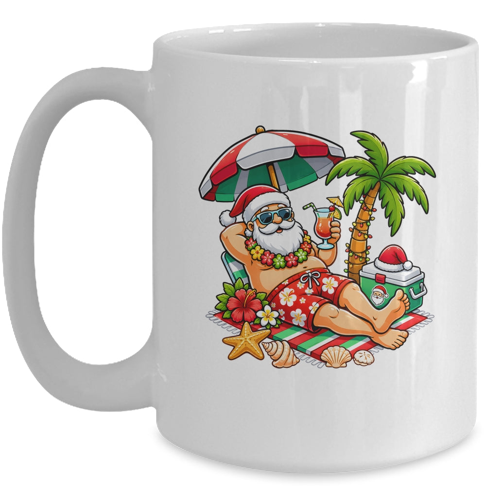 Santa Claus In Swim Christmas In July Beach Trip Men Women Mug | teecentury