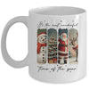 Santa Claus Merry Christmas Coquette Bow Reindeer Snowman Mug | teecentury