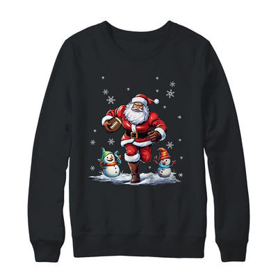 Santa Claus Playing American Football Christmas Football Fan Shirt & Sweatshirt | teecentury