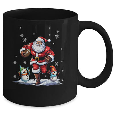 Santa Claus Playing American Football Christmas Football Fan Mug | teecentury