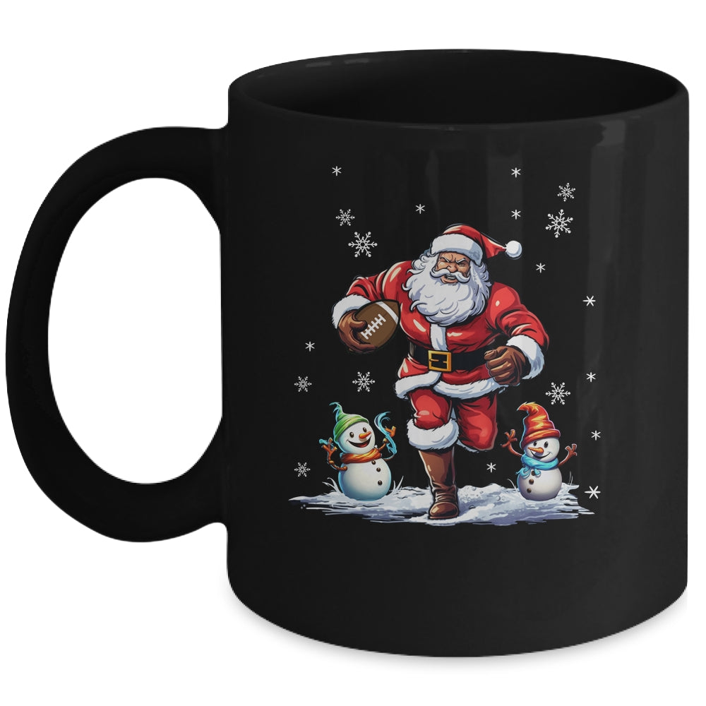 Santa Claus Playing American Football Christmas Football Fan Mug | teecentury