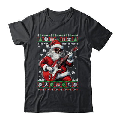 Santa Claus Playing Guitar Musician Guitarist Ugly Christmas Shirt & Sweatshirt | teecentury