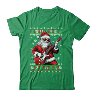 Santa Claus Playing Guitar Musician Guitarist Ugly Christmas Shirt & Sweatshirt | teecentury
