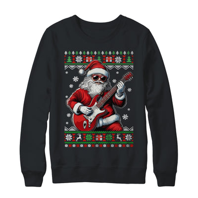 Santa Claus Playing Guitar Musician Guitarist Ugly Christmas Shirt & Sweatshirt | teecentury