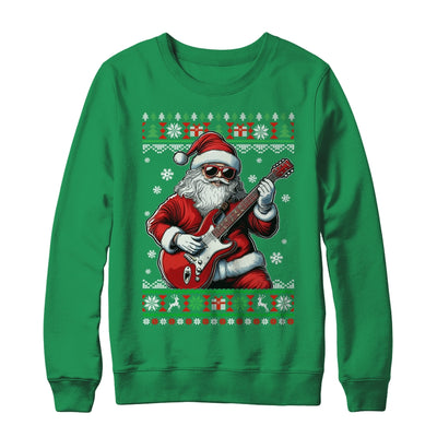 Santa Claus Playing Guitar Musician Guitarist Ugly Christmas Shirt & Sweatshirt | teecentury