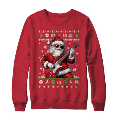 Santa Claus Playing Guitar Musician Guitarist Ugly Christmas Shirt & Sweatshirt | teecentury