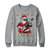 Santa Claus Playing Guitar Musician Guitarist Ugly Christmas Shirt & Sweatshirt | teecentury