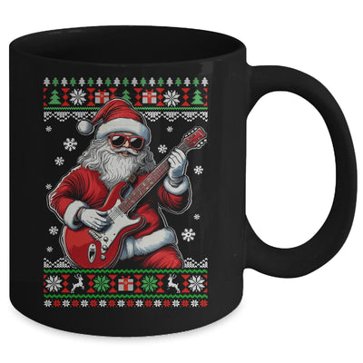 Santa Claus Playing Guitar Musician Guitarist Ugly Christmas Mug | teecentury