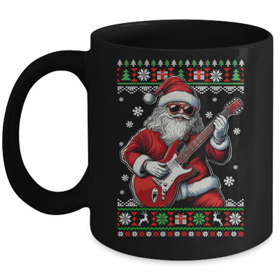 Santa Claus Playing Guitar Musician Guitarist Ugly Christmas Mug | teecentury