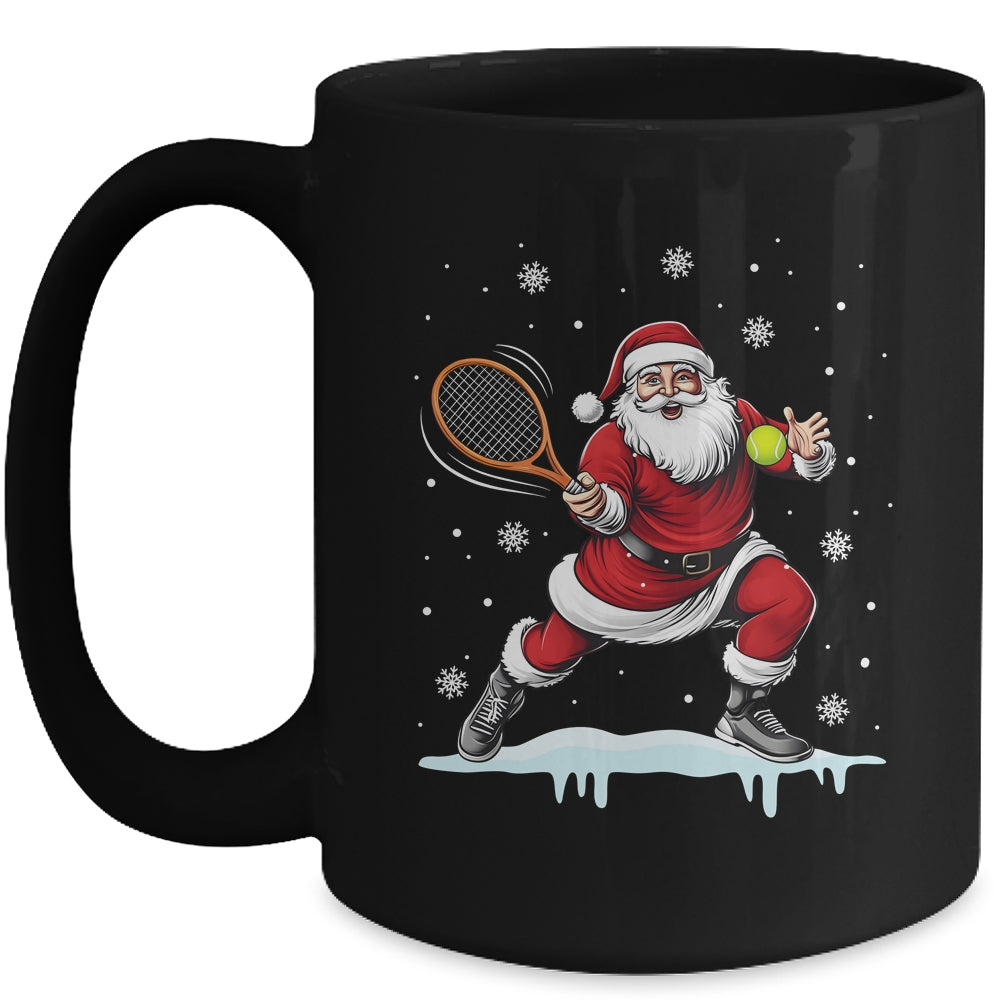 Santa Claus Playing Tennis Christmas Xmas Tennis Player Men Mug | teecentury