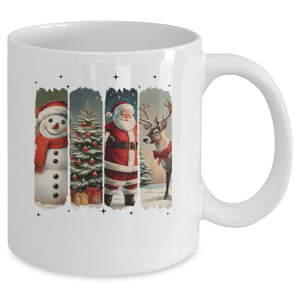 Santa Claus Vintage Christmas Coquette Bow Reindeer Snowman Mug | teecentury