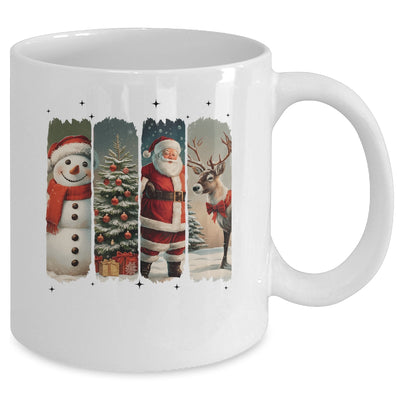 Santa Claus Vintage Christmas Coquette Bow Reindeer Snowman Mug | teecentury