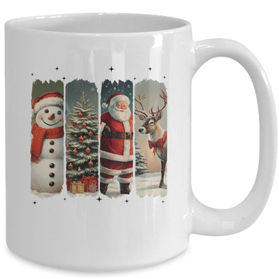 Santa Claus Vintage Christmas Coquette Bow Reindeer Snowman Mug | teecentury