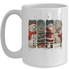 Santa Claus Vintage Christmas Coquette Bow Reindeer Snowman Mug | teecentury