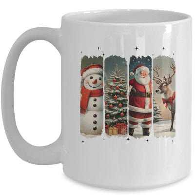 Santa Claus Vintage Christmas Coquette Bow Reindeer Snowman Mug | teecentury