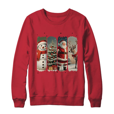 Santa Claus Vintage Christmas Coquette Bow Reindeer Snowman Shirt & Sweatshirt | teecentury