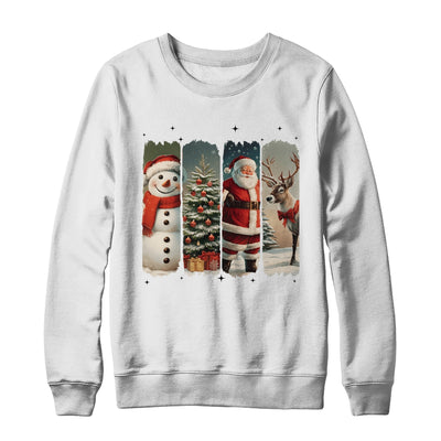 Santa Claus Vintage Christmas Coquette Bow Reindeer Snowman Shirt & Sweatshirt | teecentury