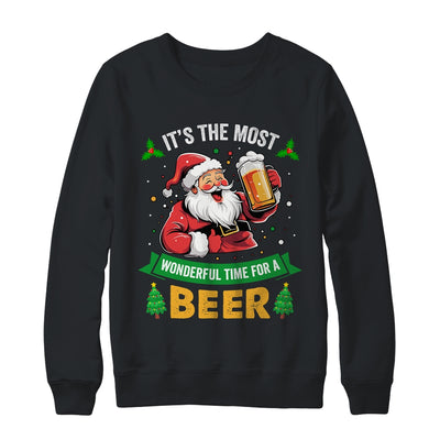 Santa Drinking Beer It's The Most Wonderful Time For A Beer Shirt & Sweatshirt | teecentury