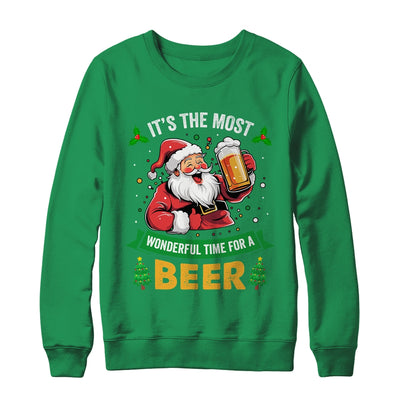 Santa Drinking Beer It's The Most Wonderful Time For A Beer Shirt & Sweatshirt | teecentury