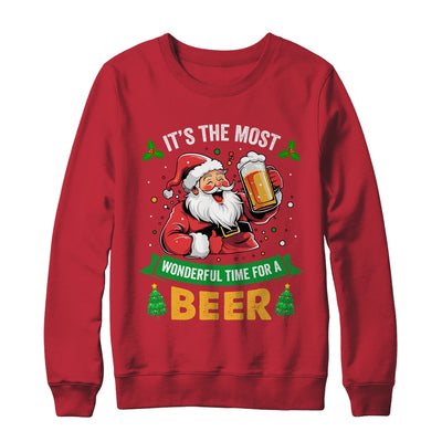 Santa Drinking Beer It's The Most Wonderful Time For A Beer Shirt & Sweatshirt | teecentury