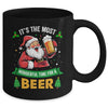 Santa Drinking Beer It's The Most Wonderful Time For A Beer Mug | teecentury