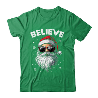 Santa Face Sunglasses Believe Christmas Xmas For Boys Mens Shirt & Sweatshirt | teecentury
