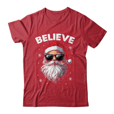 Santa Face Sunglasses Believe Christmas Xmas For Boys Mens Shirt & Sweatshirt | teecentury