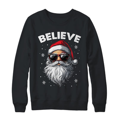 Santa Face Sunglasses Believe Christmas Xmas For Boys Mens Shirt & Sweatshirt | teecentury