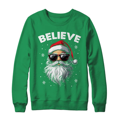 Santa Face Sunglasses Believe Christmas Xmas For Boys Mens Shirt & Sweatshirt | teecentury