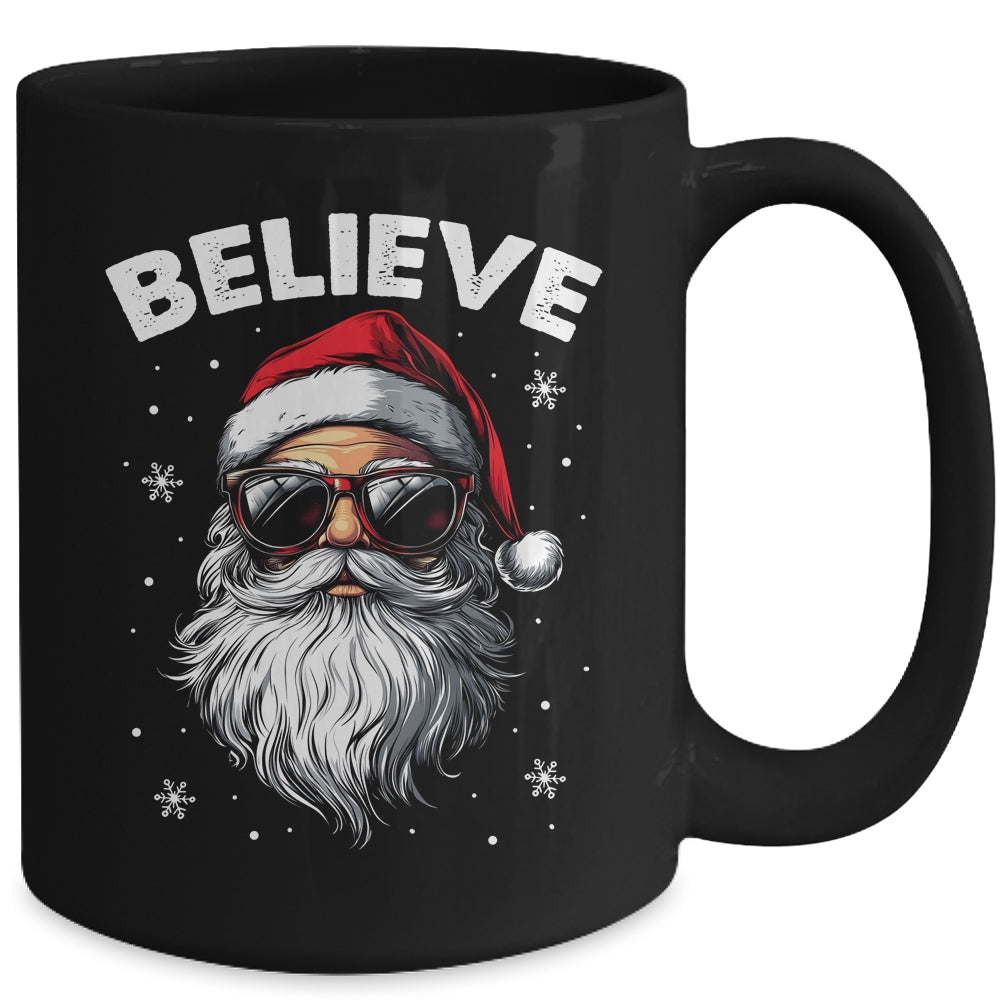 Santa Face Sunglasses Believe Christmas Xmas For Boys Mens Mug | teecentury