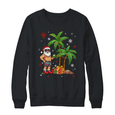 Santa Hawaiian Hawaii Christmas Palm Tree Lights Xmas Funny Shirt & Sweatshirt | teecentury