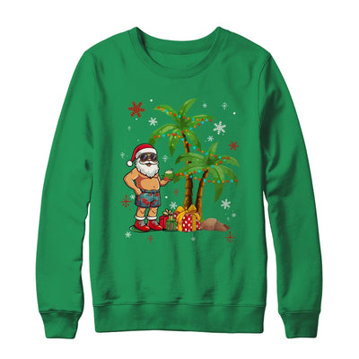 Santa Hawaiian Hawaii Christmas Palm Tree Lights Xmas Funny Shirt & Sweatshirt | teecentury