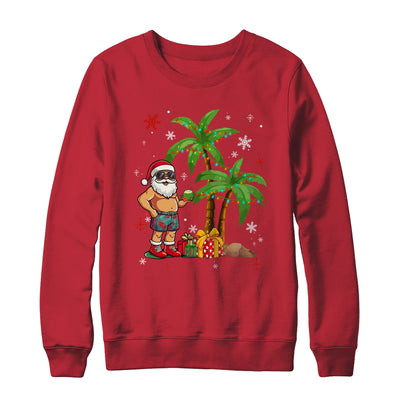 Santa Hawaiian Hawaii Christmas Palm Tree Lights Xmas Funny Shirt & Sweatshirt | teecentury