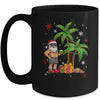 Santa Hawaiian Hawaii Christmas Palm Tree Lights Xmas Funny Mug | teecentury