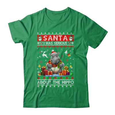 Santa I Was Serious About The Hippo Funny Ugly Christmas Shirt & Sweatshirt | teecentury