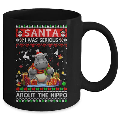 Santa I Was Serious About The Hippo Funny Ugly Christmas Mug | teecentury