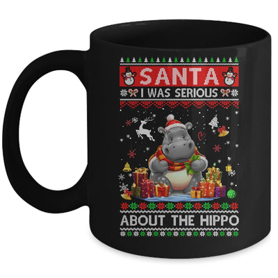 Santa I Was Serious About The Hippo Funny Ugly Christmas Mug | teecentury