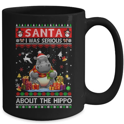 Santa I Was Serious About The Hippo Funny Ugly Christmas Mug | teecentury