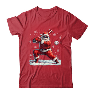 Santa Playing Baseball Christmas Baseball Player Men Boys Xmas Shirt & Sweatshirt | teecentury