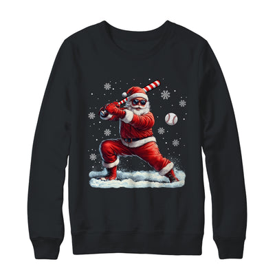 Santa Playing Baseball Christmas Baseball Player Men Boys Xmas Shirt & Sweatshirt | teecentury