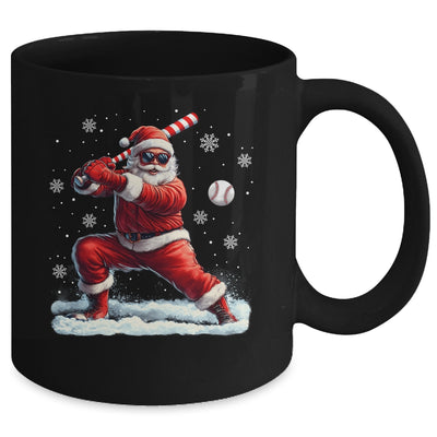 Santa Playing Baseball Christmas Baseball Player Men Boys Xmas Mug | teecentury
