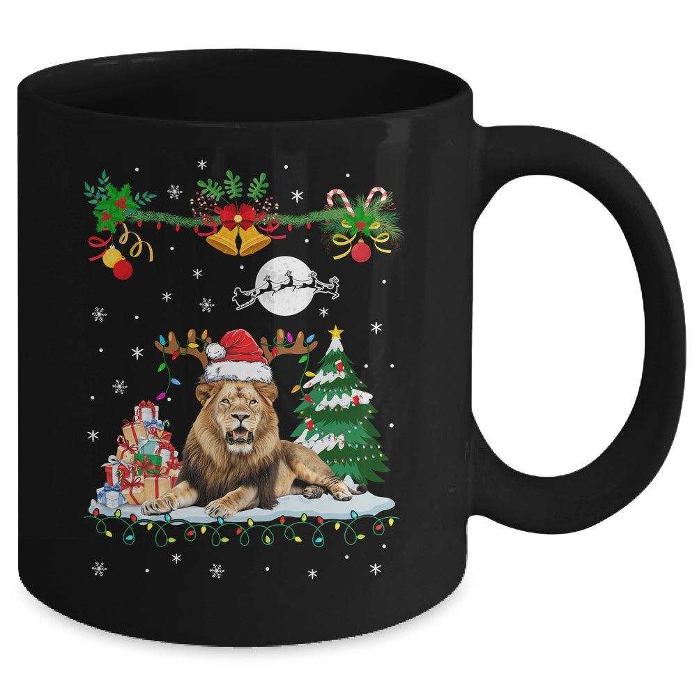 Santa Reindeer Lion Christmas Xmas Presents Ornaments Family Mug | teecentury