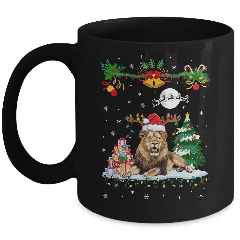 Santa Reindeer Lion Christmas Xmas Presents Ornaments Family Mug | teecentury