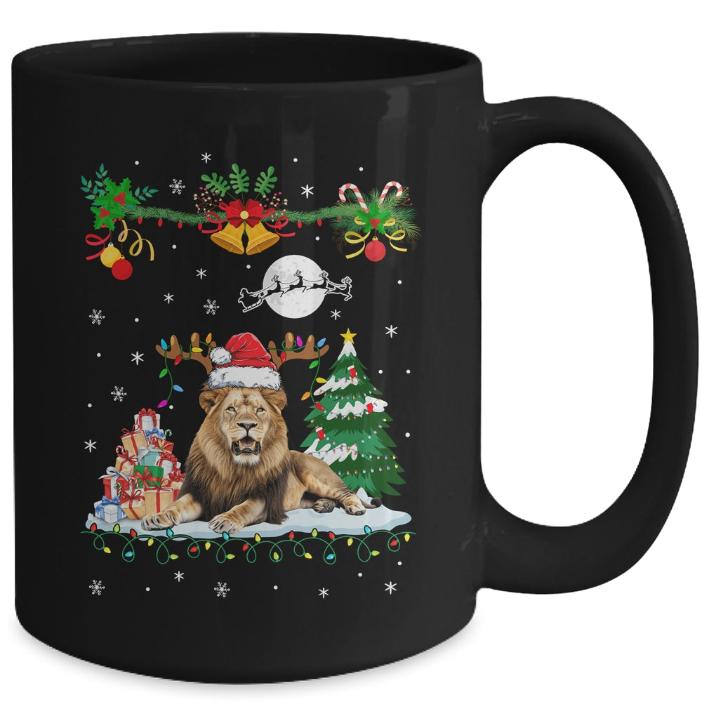 Santa Reindeer Lion Christmas Xmas Presents Ornaments Family Mug | teecentury