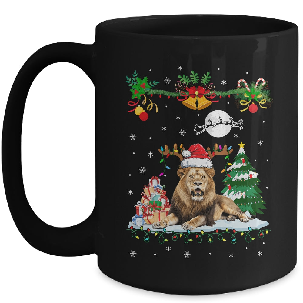 Santa Reindeer Lion Christmas Xmas Presents Ornaments Family Mug | teecentury