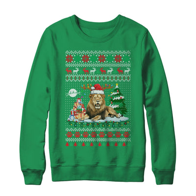 Santa Reindeer Lion Ugly Christmas Xmas Ornaments Family Shirt & Sweatshirt | teecentury