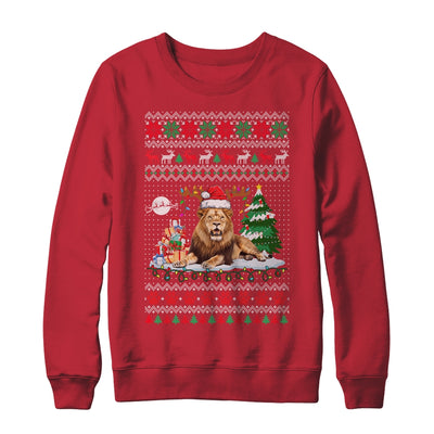 Santa Reindeer Lion Ugly Christmas Xmas Ornaments Family Shirt & Sweatshirt | teecentury