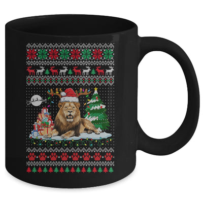 Santa Reindeer Lion Ugly Christmas Xmas Ornaments Family Mug | teecentury